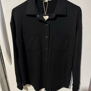 Z Supply Black Button-Down Shirt